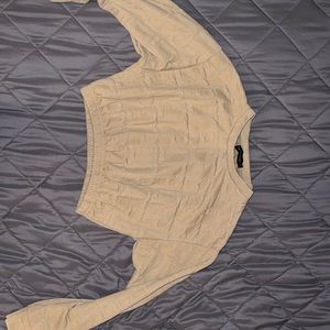 Pretty Little Thing Size L tan cropped top. Worn just once